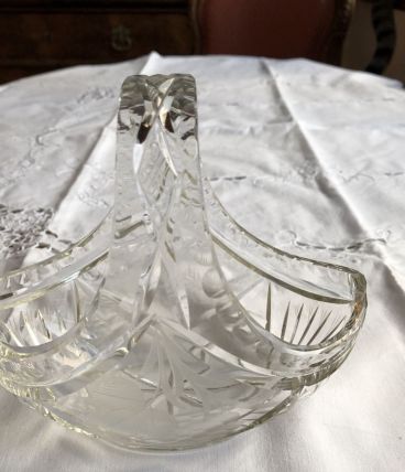 Petit panier en cristal de Bohême 