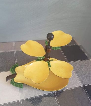 ancien serviteur apéritif années 60 5 coupes 