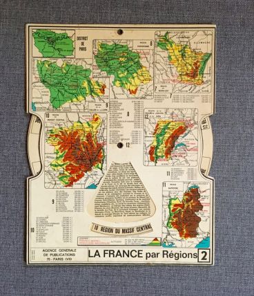 Carte géographie ancienne Paris La France par régions
