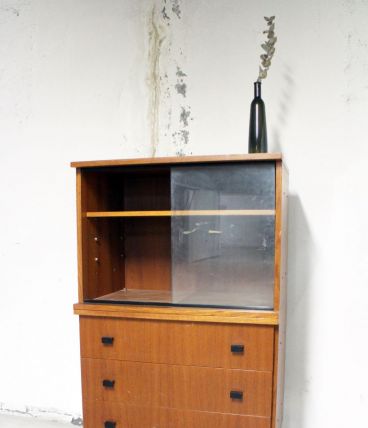 Meuble rangement vitrine 1950's esprit Guariche