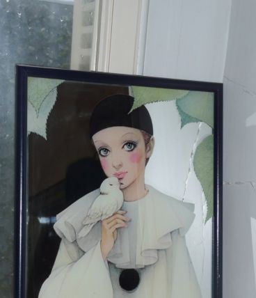 Miroir Pierrot love 1980