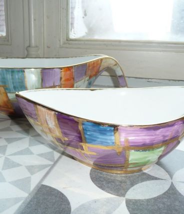 Ensemble 2 plats/coupes déco forme lozange