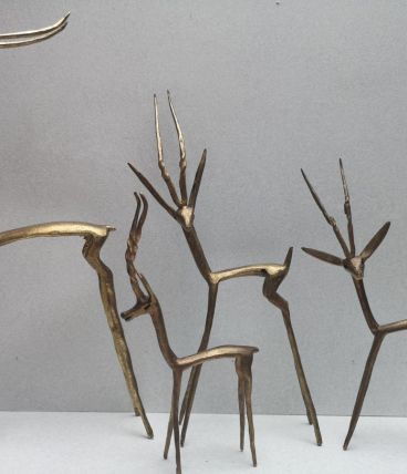 4 belles antilopes en laiton