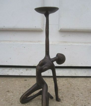 bougeoir érotique bronze patiné