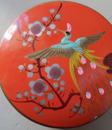 boite ronde peinte à la main