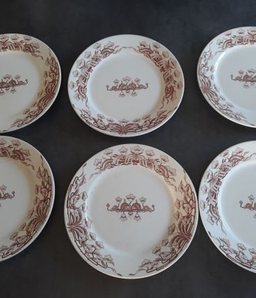 6 assiettes a dessert Sarreguemines modèle Jeannette