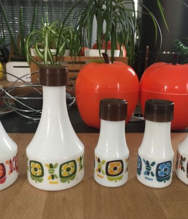 Set condiments arcopal vintage