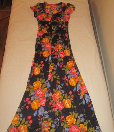 robe motif fleurs vintage 70
