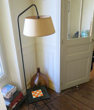 Lampadaire porte revue 60s 70s métal &amp; céramique RARE