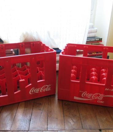 Lot de 2 caisses publicitaire Coca Cola rouge