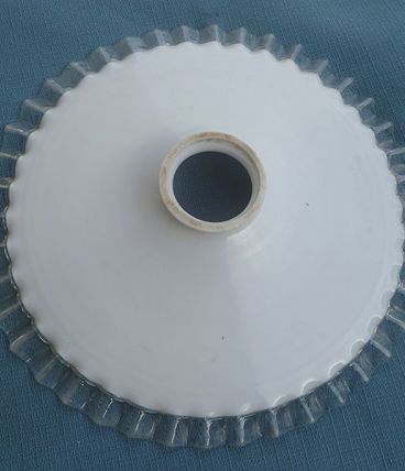 abat jour , suspension  opaline blanche ,vintage