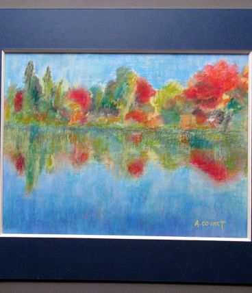 Pastel A .Couret peintre Gardois  creation des années 1980