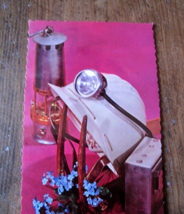 CARTE POSTALE THÈME" LA MINE" LAMPE DE MINEUR" 