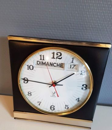 pendule Jaz vintage skai noir avec affichage date