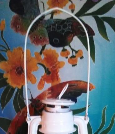 Jolie lampe tempête blanche - MEVA