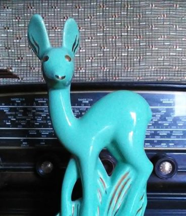 Statuette biche en céramique - Art déco (Années 30) 