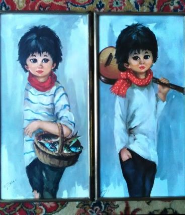 Deux cadres "poulbot parisien"