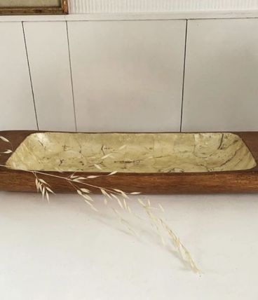 Plat en bois et nacre 