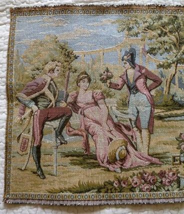 Tapisserie scène de Jardin Romantique , vintage