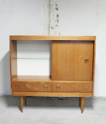 SOLDES -40% - Meuble vitrine teck vintage 1960's