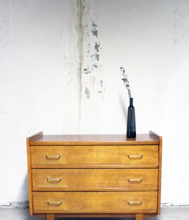 Commode scandinave vintage camel pieds compas 60's