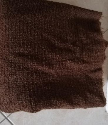 Coupon vintage années 70 pure laine bouclée épaisse