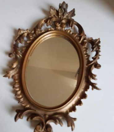petit miroir ancien rocaille doré style classique
