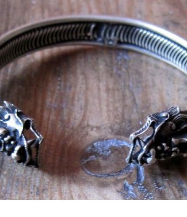 Joli bracelet a tête de Dragon   réglable mixte    