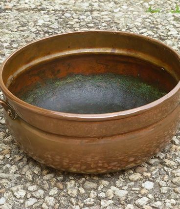 cache-pot , jardiniere  en cuivre, vintage