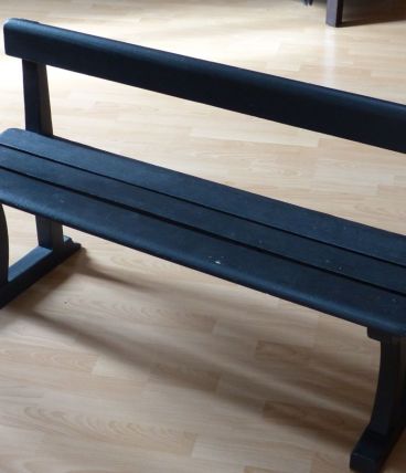 banc 110x38x64 gris foncé tres bon etat