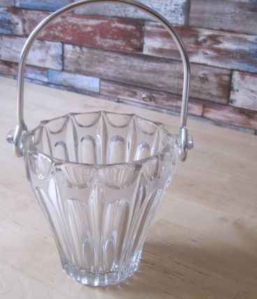   Sceau à glaçons en verre Vintage  