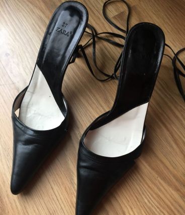 Escarpins en cuir à lacets Zara