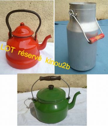 lot de 2 bouilloires et bidon a lait (kinou2b)