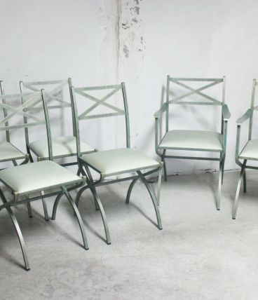 Série 6 fauteuils et chaises vintage P.Vandel