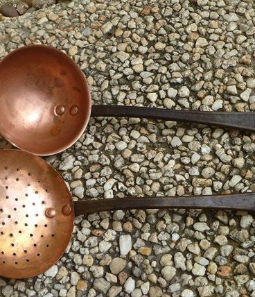lot louche et écumoire en cuivre