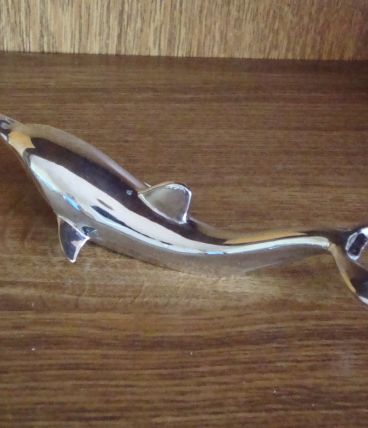 DECAPSULEUR VINTAGE METAL CHROME EN FORME DE DAUPHIN