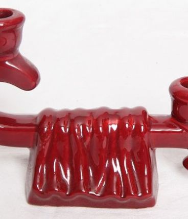 Bougeoir art déco rouge