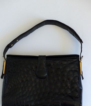 Sac croco en cuir vintage