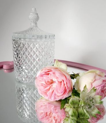Bonbonnière, pot en verre 