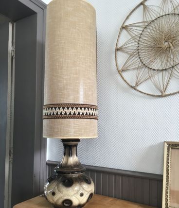 Grande lampe vintage pied céramique,hauteur + 1m