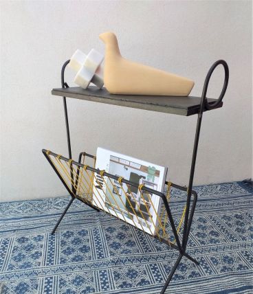 Porte revues vintage années 60 scoubidou