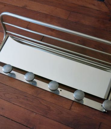 Ancien vestiaire porte manteau miroir aluminium