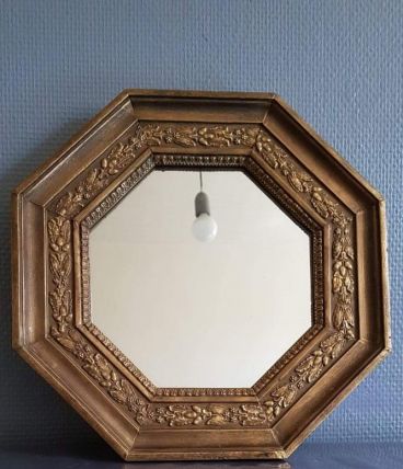 miroir ancien hexagonal très bon état