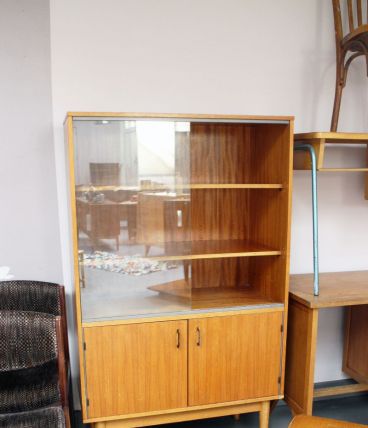 Meuble vitrine pieds compas 1960's
