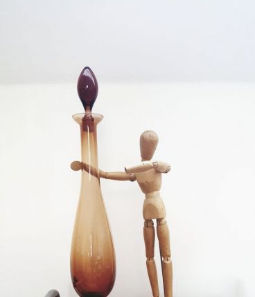 Carafe années 60 ambrée