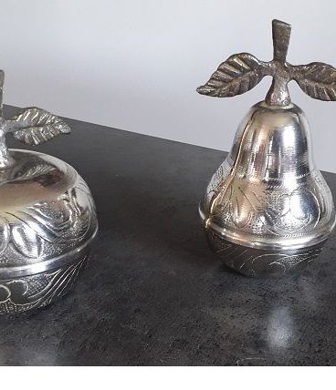 Pomme et poire métal - vintage 