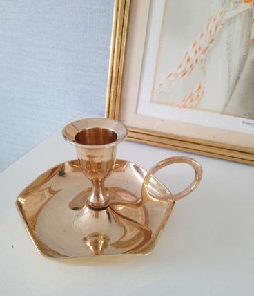 Bougeoir en laiton rat de cave 