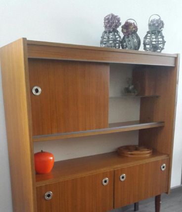 Enfilade vintage scandinave, living, bibliothèque 