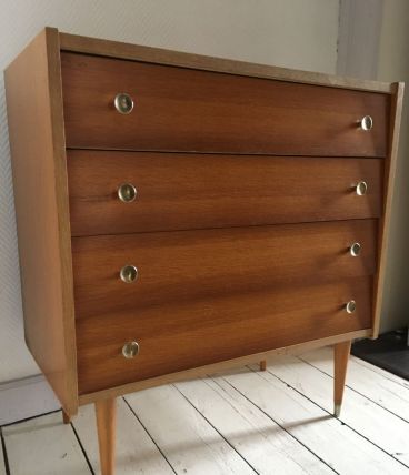 Commode vintage scandinave pieds fuseaux 
