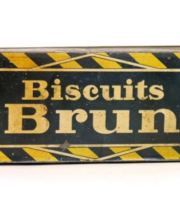 Boite Biscuit Brun 1930 pour Collection de Boites Anciennes